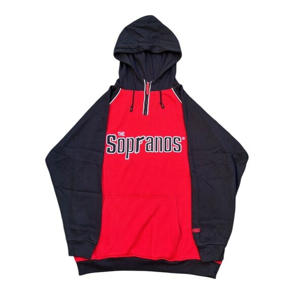 Vintage The Sopranos Hoodie Mens XL HBO Promotional Cast Exclusive Red Black - Picture 1 of 6